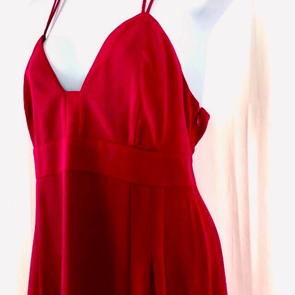 Express Red Sundress with Keyhole Open Back Double String Straps Lined - Picture 5 of 7
